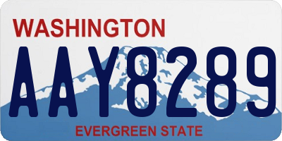 WA license plate AAY8289