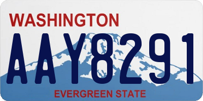 WA license plate AAY8291