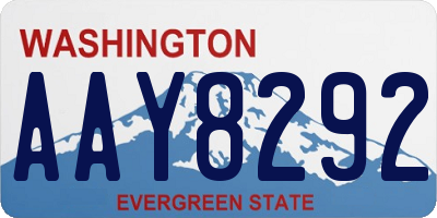 WA license plate AAY8292