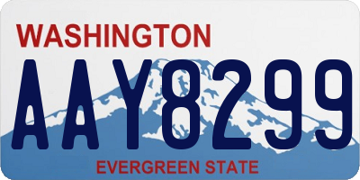 WA license plate AAY8299