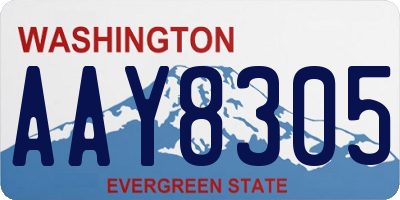 WA license plate AAY8305