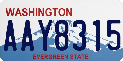 WA license plate AAY8315