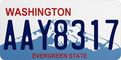WA license plate AAY8317
