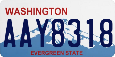 WA license plate AAY8318