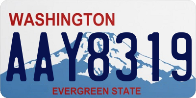 WA license plate AAY8319