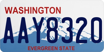 WA license plate AAY8320
