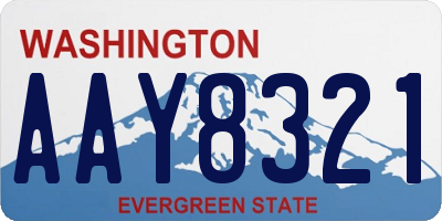 WA license plate AAY8321