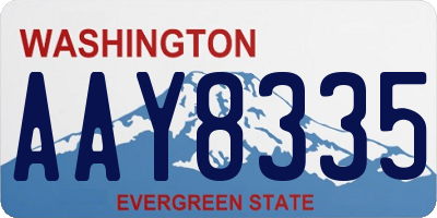 WA license plate AAY8335