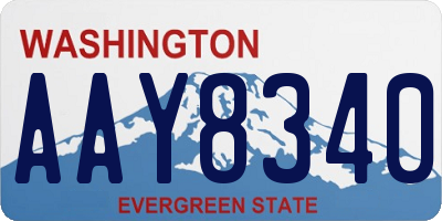 WA license plate AAY8340