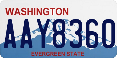 WA license plate AAY8360