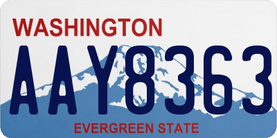 WA license plate AAY8363