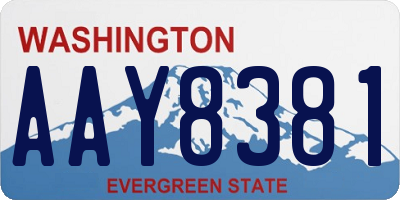 WA license plate AAY8381