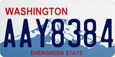 WA license plate AAY8384