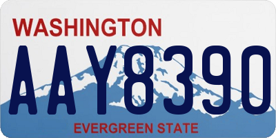 WA license plate AAY8390