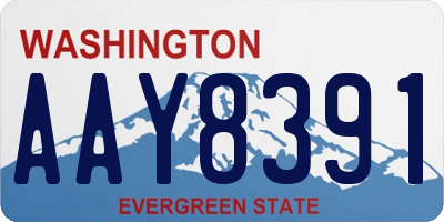 WA license plate AAY8391