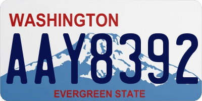 WA license plate AAY8392