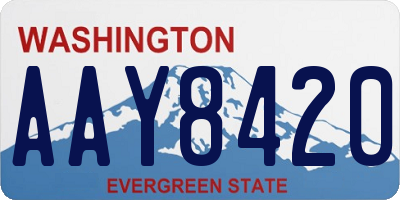 WA license plate AAY8420