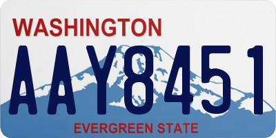 WA license plate AAY8451