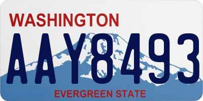 WA license plate AAY8493