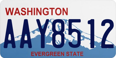 WA license plate AAY8512