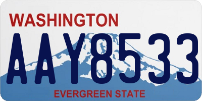 WA license plate AAY8533
