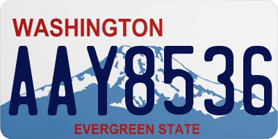 WA license plate AAY8536