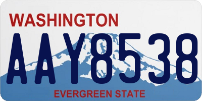 WA license plate AAY8538