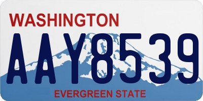 WA license plate AAY8539