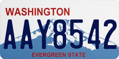 WA license plate AAY8542