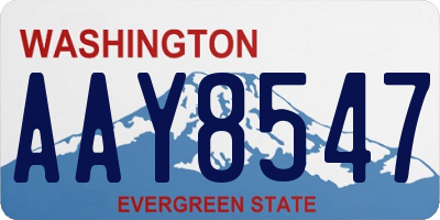 WA license plate AAY8547