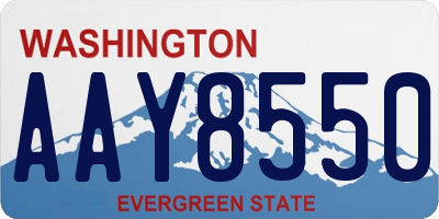 WA license plate AAY8550