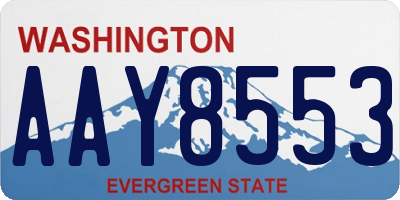 WA license plate AAY8553