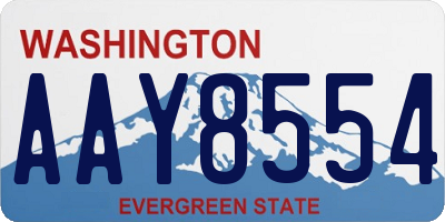 WA license plate AAY8554
