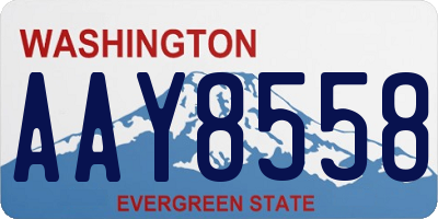 WA license plate AAY8558