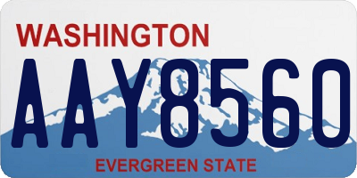 WA license plate AAY8560