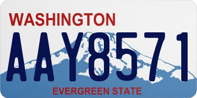 WA license plate AAY8571
