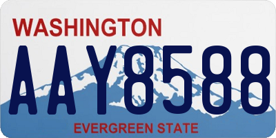 WA license plate AAY8588