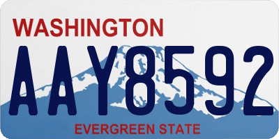 WA license plate AAY8592