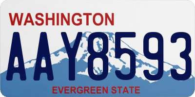 WA license plate AAY8593