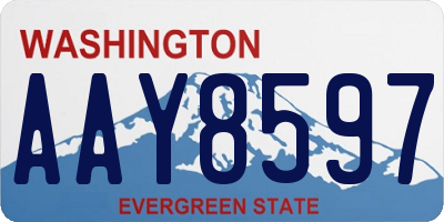 WA license plate AAY8597