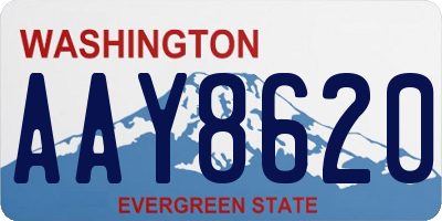 WA license plate AAY8620
