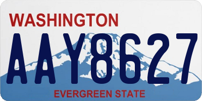 WA license plate AAY8627