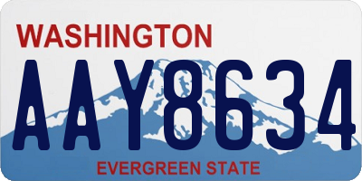 WA license plate AAY8634