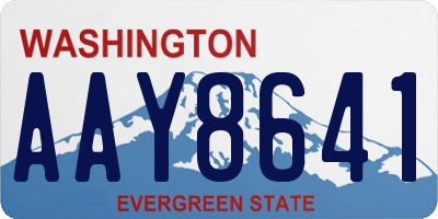 WA license plate AAY8641