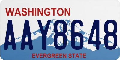 WA license plate AAY8648