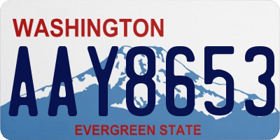 WA license plate AAY8653