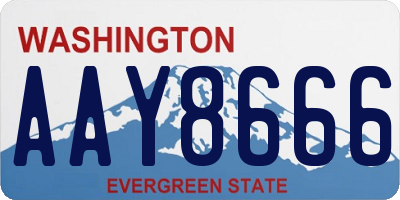 WA license plate AAY8666