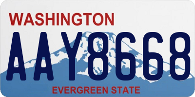 WA license plate AAY8668