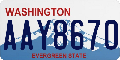 WA license plate AAY8670