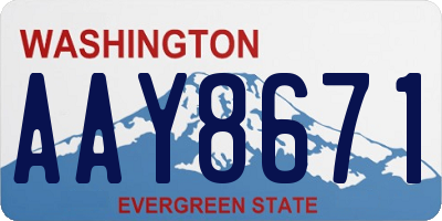 WA license plate AAY8671